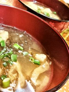 ヘルシー★お手軽【もずくとアゲの味噌汁】-レシピのメイン写真