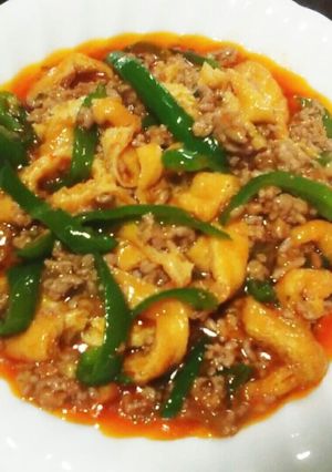 助かる丸美屋の素で♪麻婆油揚げピーマン!-レシピのメイン写真