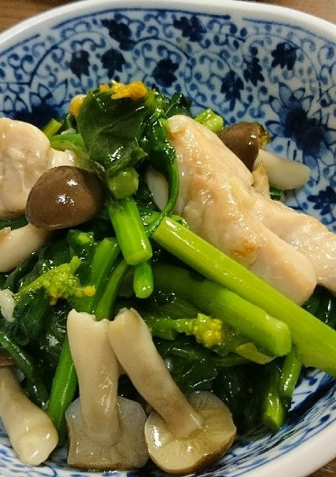 のらぼう菜と鶏肉の塩ダレ炒め-レシピのメイン写真