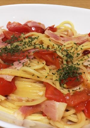 ミニトマトの辛口ペペロンチーノ-レシピのメイン写真