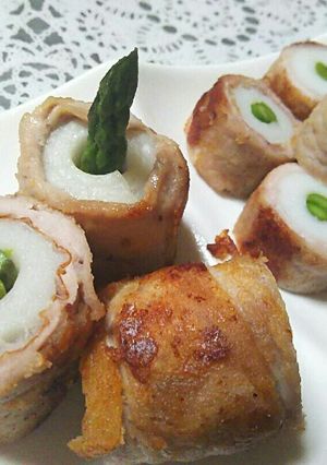 ★お弁当★アスパラと竹輪の豚肉巻★-レシピのメイン写真