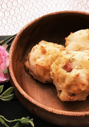朝食に♪米粉と豆腐のモチモチおかずパン♡-レシピのメイン写真