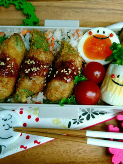 スナップエンドウ肉巻きフライのお弁当-レシピのメイン写真