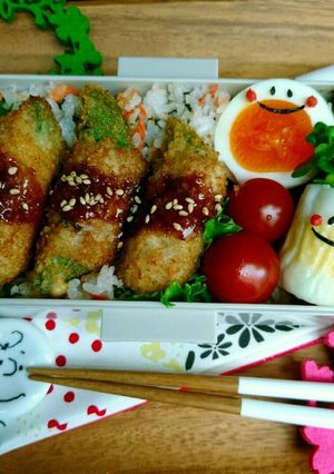 スナップエンドウ肉巻きフライのお弁当-レシピのメイン写真
