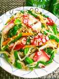タコと彩り野菜の塩こんぶラー油ナムル