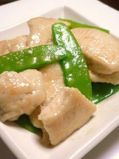 きぬさやと鶏肉の塩炒め-レシピのメイン写真