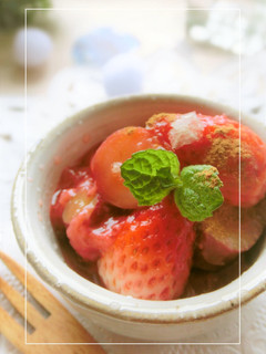 ふかし芋の苺ソース和えに、塩少々-レシピのメイン写真