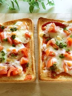 食パンで簡単ピザ★トマトのオープンサンド-レシピのメイン写真