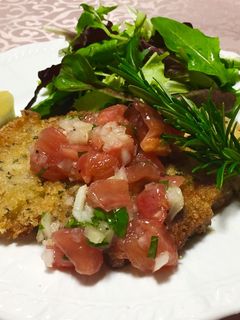 豚ロースのミラノ風カツレツ トマト添え-レシピのメイン写真