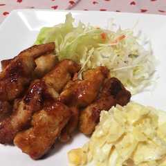 รูปของ 鶏胸肉の照り焼き♡タルタルソース添え