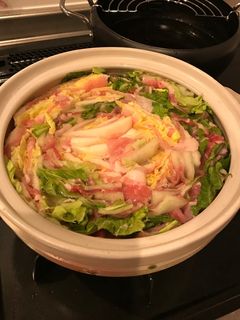 簡単!豚肉と白菜にゴマ油!ミルフィーユ鍋-レシピのメイン写真