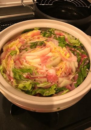 簡単！豚肉と白菜にゴマ油！ミルフィーユ鍋-レシピのメイン写真