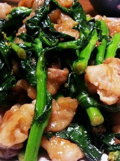 菜の花(菜花)豚肉オイスターソース炒め-レシピのメイン写真