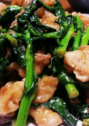 菜の花(菜花)豚肉オイスターソース炒め-レシピのメイン写真