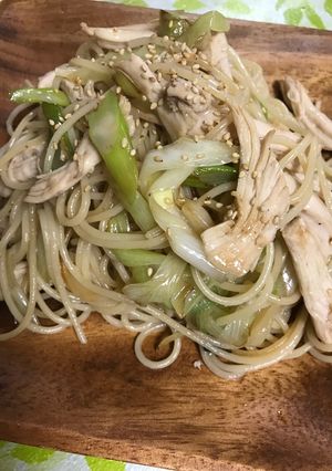 鶏胸肉と長ネギのうま塩パスタ-レシピのメイン写真
