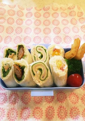 簡単＊ロールサンドウィッチ弁当＊可愛い-レシピのメイン写真