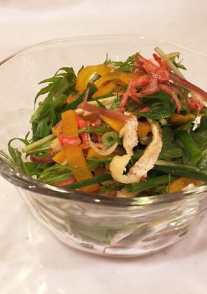 水菜とたくあんのパリパリサラダ-レシピのメイン写真