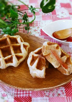 ふんわりモッチリ♥苺のワッフル-レシピのメイン写真