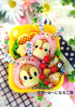 チップとデールのイースター弁当☆キャラ弁-レシピのメイン写真