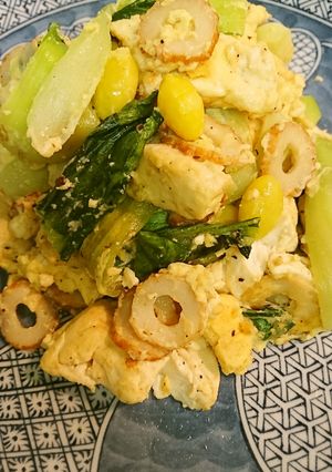 チンゲン菜と豆腐と銀杏卵炒め-レシピのメイン写真