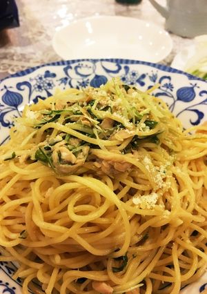 ツナと水菜の和風パスタ-レシピのメイン写真