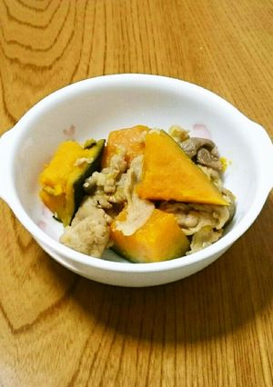 豚肉とかぼちゃの甘辛煮♥-レシピのメイン写真
