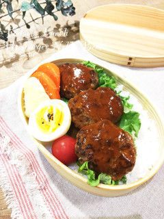 お弁当に!煮込みハンバーグ♡-レシピのメイン写真