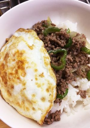 豚ひき肉のガパオライス風丼！-レシピのメイン写真