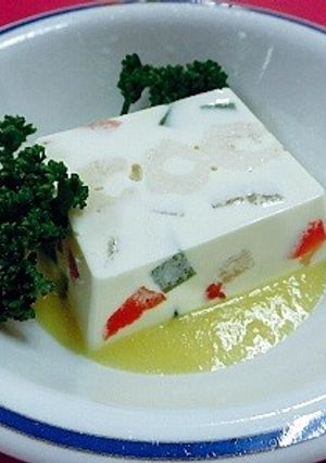 介護食　野菜のゼリー寄せ(マヨネーズ風)-レシピのメイン写真