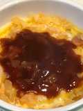 レンジで簡単！チーズデミグラオムライス♪