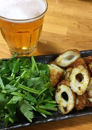 ちくわのカレー炒め！パクチー添え♪-レシピのメイン写真