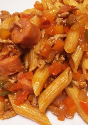 緑黄色野菜の赤のペンネ 小さい子にも-レシピのメイン写真