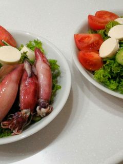 わさび菜と豆腐とヤリイカのサラダ-レシピのメイン写真