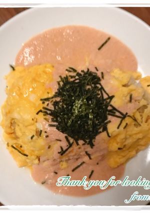 パスタソースで♡明太子の簡単オムライス-レシピのメイン写真