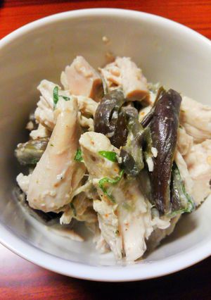 茄子と鶏ムネのシソマヨ和え-レシピのメイン写真
