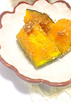 電子レンジで作る簡単☆かぼちゃの胡麻和え-レシピのメイン写真