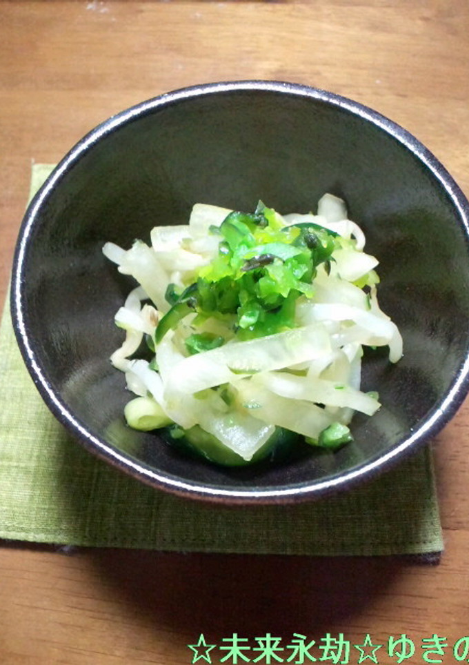 大根,胡瓜,もやしの、青シソの実和え-レシピのメイン写真
