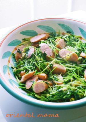 朝食！豆苗のウインナー卵ソテー-レシピのメイン写真
