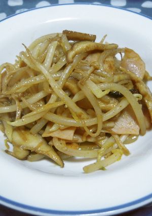 ハムともやしときのこのカレー炒め-レシピのメイン写真