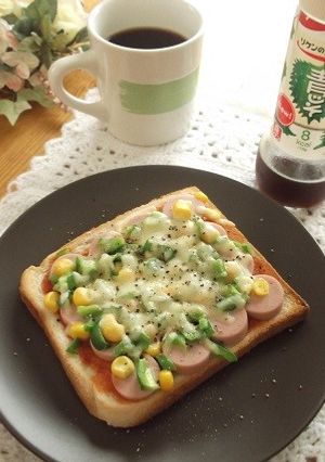 ノンオイル青じそで♪簡単ピザトースト-レシピのメイン写真