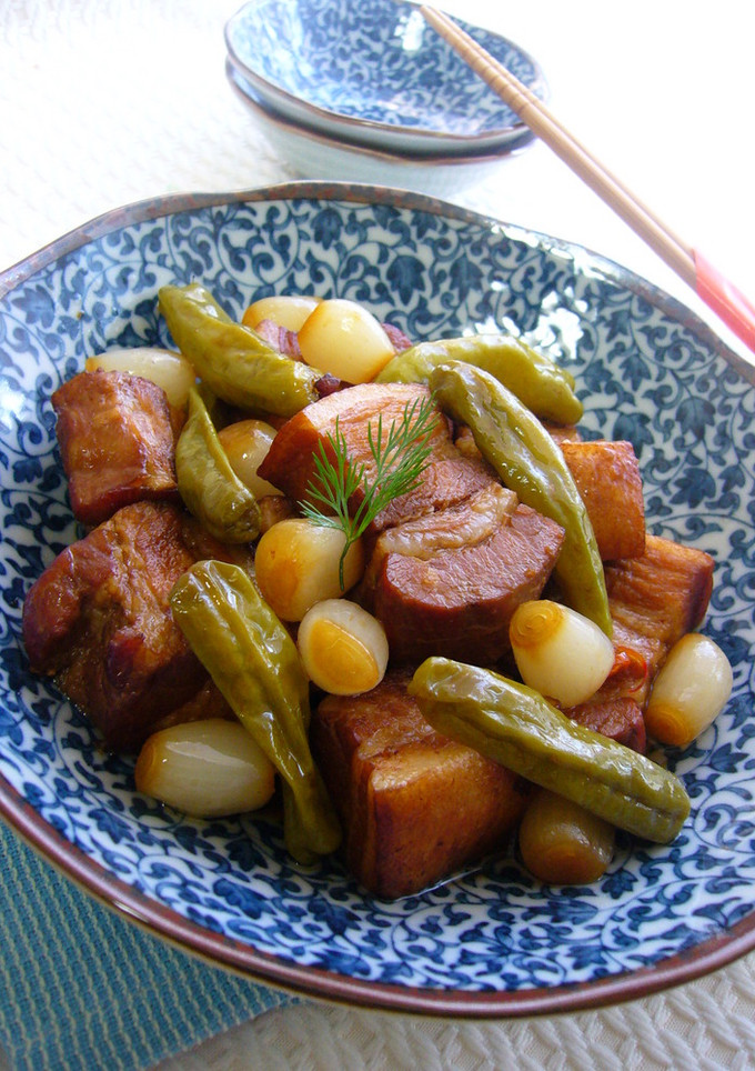 豚バラ肉とししとうとらっきょのさっぱり煮-レシピのメイン写真