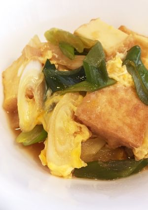 かんたんお昼♪厚揚げとねぎの卵とじ丼-レシピのメイン写真