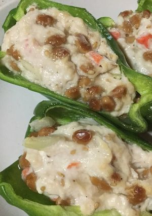 ピーマンの納豆&肉詰め-レシピのメイン写真