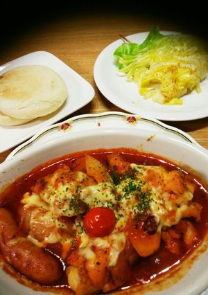 手羽元のトマト煮込みオーブン焼き-レシピのメイン写真
