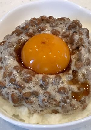 ふわとろ！メレンゲ、納豆の卵かけご飯☆-レシピのメイン写真