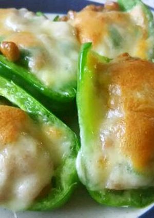 ピーマンの納豆チーズ焼き-レシピのメイン写真