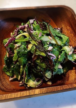 春菊と紫キャベツの塩昆布和え-レシピのメイン写真