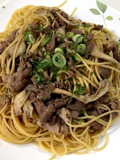 牛肉と舞茸の和風パスタ-レシピのメイン写真