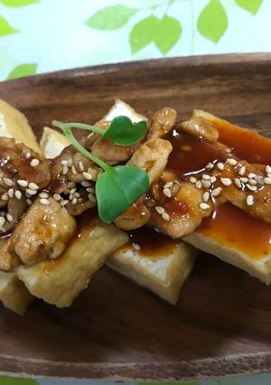 ボリュームアップ ！厚揚げ焼肉タレ♪-レシピのメイン写真