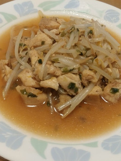 単身赴任向 モヤシと鶏肉の醤油炒め-レシピのメイン写真